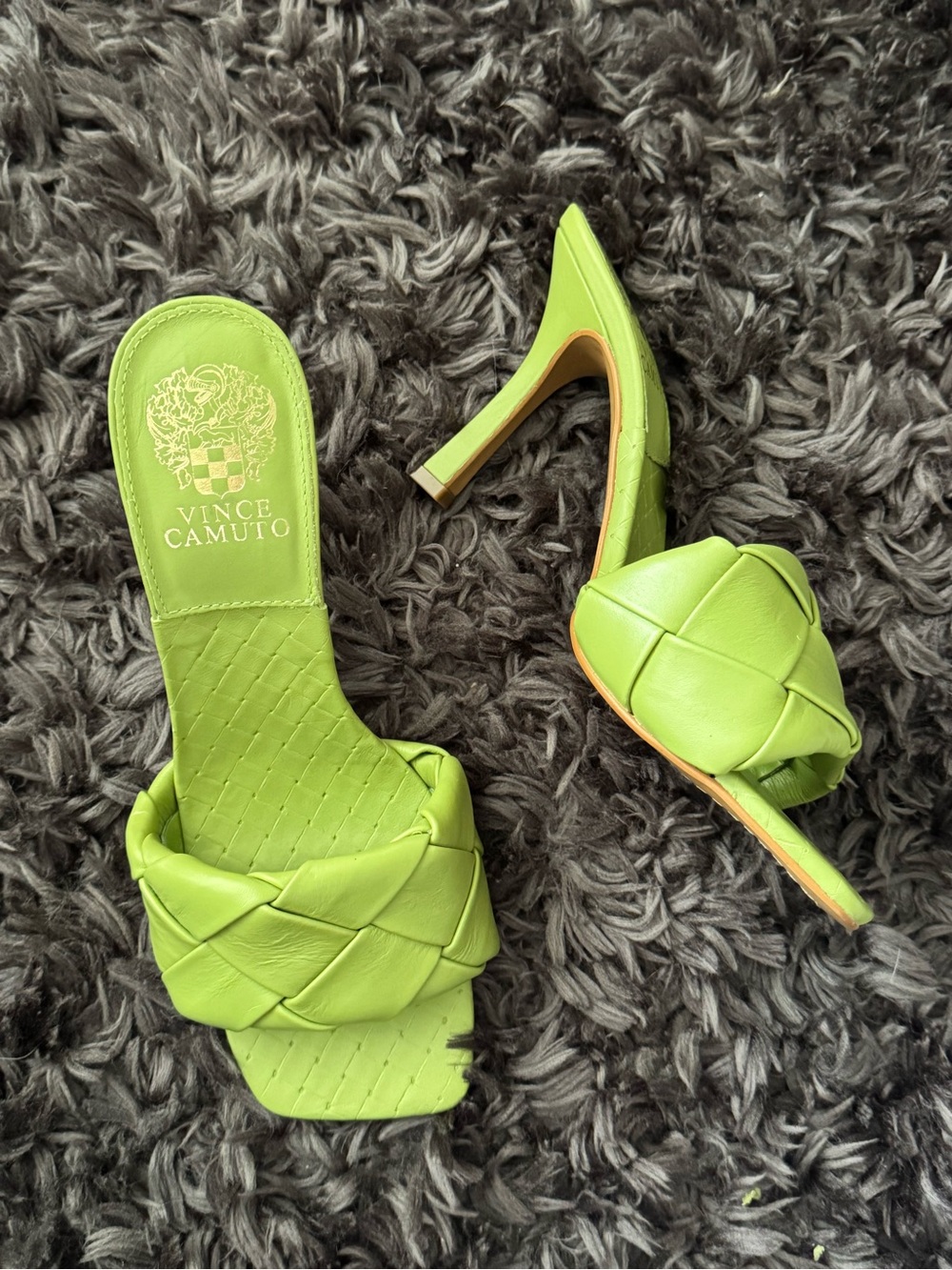 Vince Camuto Women's Lime Green Woven Slide Heel